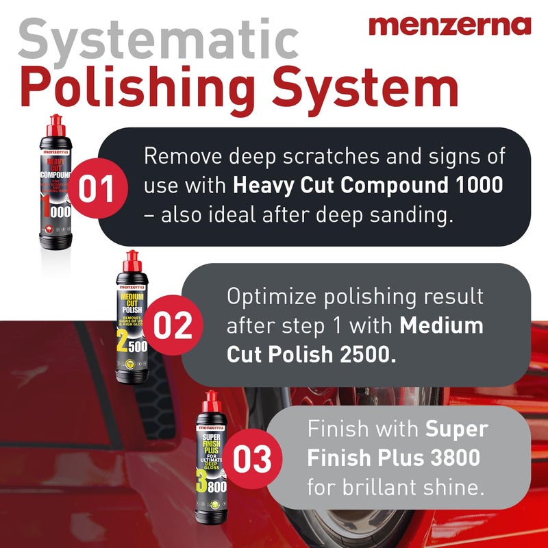 menzerna Polishing Set – HCC1000, MCC2500 & 3800 | 3-Step System for Scratch Removal, Swirl Elimination & Mirror-Like Finish - Image 3